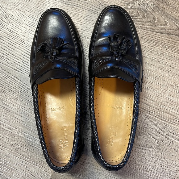 Allen Edmonds Loafers Shoes 9.5 D Maxfield Black Tassel Slip On USA Office - Picture 3 of 10